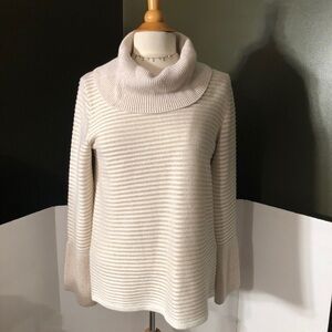 Calvin Klein Lurex Cowl Neck Bell Sleeve Sweater S